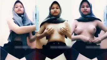 Fazreen Hijab Kerudung Abu Pamer Toket Video by HQporner